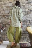 Nonni Gingham Poet Blouse Olive